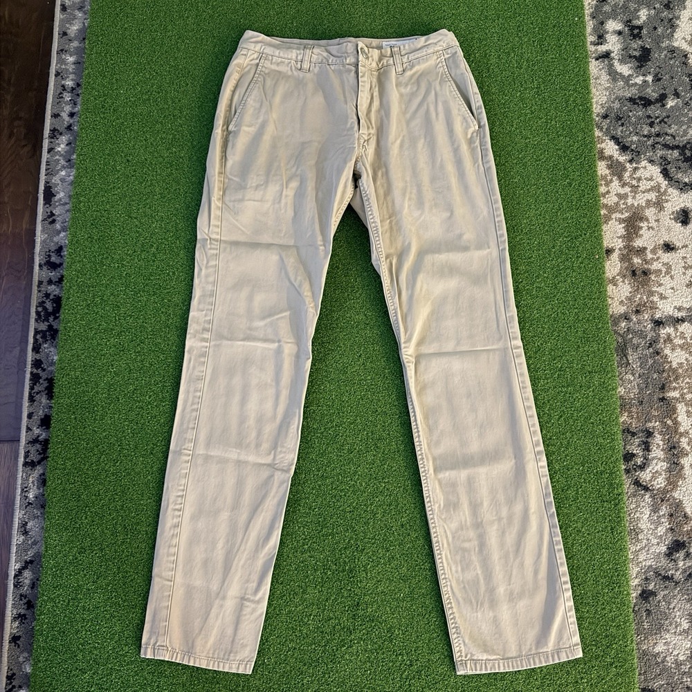 Bonobos Pants Mens 32x34 Khaki Chino Slim Fit Straight Leg Stretch Casual Cotton